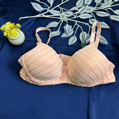 Feather Fit Crimson Stripe Padded Bra – Seamless Wireless Everyday T-Shirt Bra for Women Pakistan