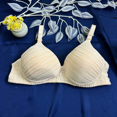Feather Fit Crimson Stripe Padded Bra – Seamless Wireless Everyday T-Shirt Bra for Women Pakistan