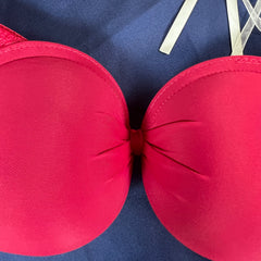 Feather Fit Magenta Silk-Touch Lace Bra – Seamless Padded Wireless T-Shirt Bra for Women Pakistan