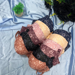 Feather Fit Blush Rose Floral Padded Bra – Wireless Seamless Everyday Support Bra for Women Pakistan