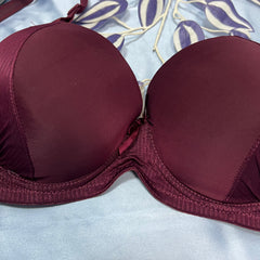 Feather Fit Mocha Satin Luxe Padded Bra – Wireless High-Support Everyday T-Shirt Bra for Women Pakistan