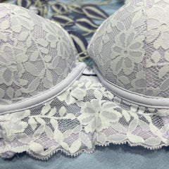 Feather Fit Midnight Lace Luxe Bridal Set – Wireless Floral Embroidery Bra & Panty Set for Women Pakistan