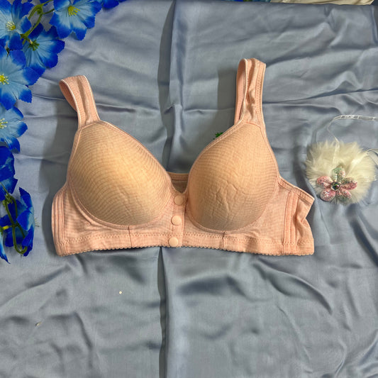 Feather Fit Cotton Comfort Front-Open Bra – Wireless Breathable Everyday Support Bra for Women Pakistan