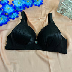 Feather Fit Nude Satin-Lace Full Coverage Bra – Supportive Wireless Everyday Bra for Women Pakistan