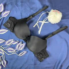 Feather Fit Magenta Silk-Touch Lace Bra – Seamless Padded Wireless T-Shirt Bra for Women Pakistan
