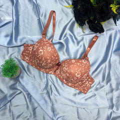Feather Fit Blush Rose Floral Padded Bra – Wireless Seamless Everyday Support Bra for Women Pakistan