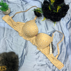 Feather Fit Daisy Ruffle Padded Bra – Wireless Floral Comfort Everyday T-Shirt Bra for Women Pakistan