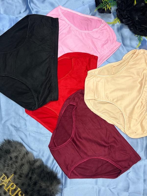 Feather Fit Pure Cotton Comfort Panty Pack of 5 Panties  – Breathable Mid-Rise Soft Seamless Hipster Underwear for Women Pakistan