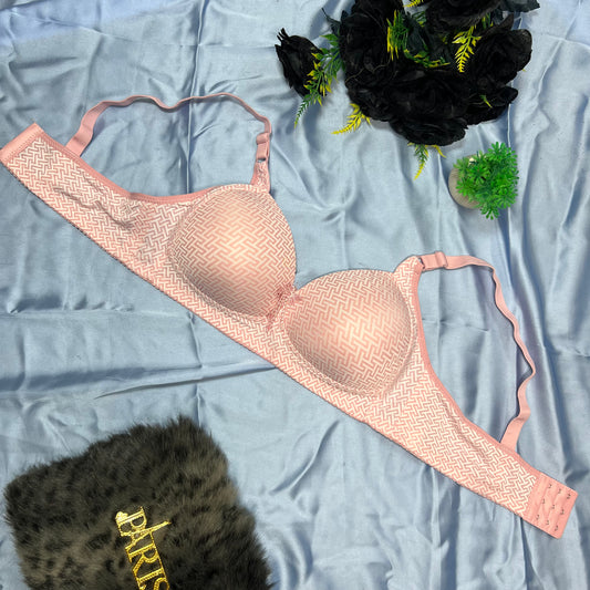 Feather Fit Geometric Luxe Padded Bra – Wireless Breathable Everyday T-Shirt Bra for Women Pakistan