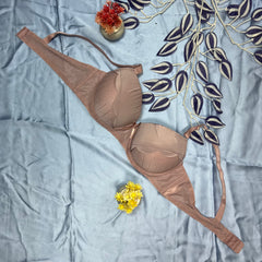 Feather Fit Terracotta Petal Luxe Padded Bra – Wireless High-Support Scalloped T-Shirt Bra for Women Pakistan
