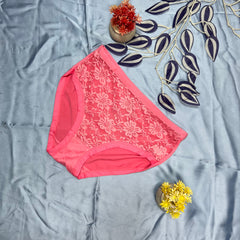 Feather Fit Crimson Lace Luxe Panty – Soft Breathable Mid-Rise Floral Lace Underwear for Women Pakistan