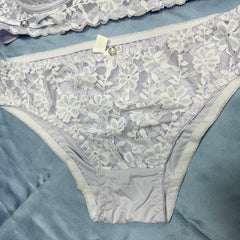 Feather Fit Midnight Lace Luxe Bridal Set – Wireless Floral Embroidery Bra & Panty Set for Women Pakistan